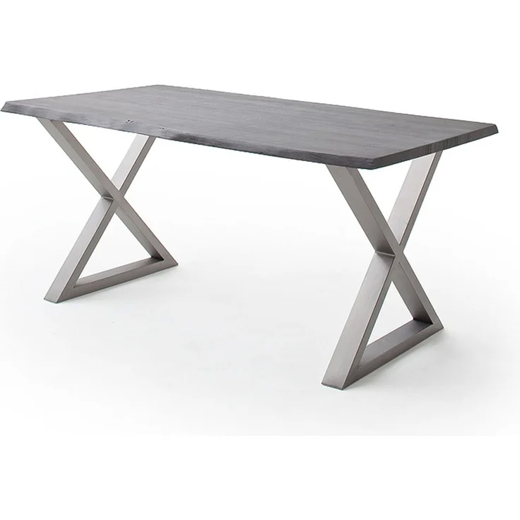 Baumkantentisch >Calabria< in Akazie grau lackiert - 200x77,5x100 (BxHxT) – Bild 2