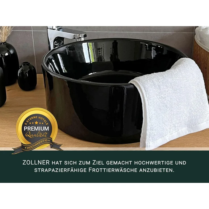 ZOLLNER Gästehandtücher 10er Set, Baumwolle, 40x60 cm, weiß – Bild 5