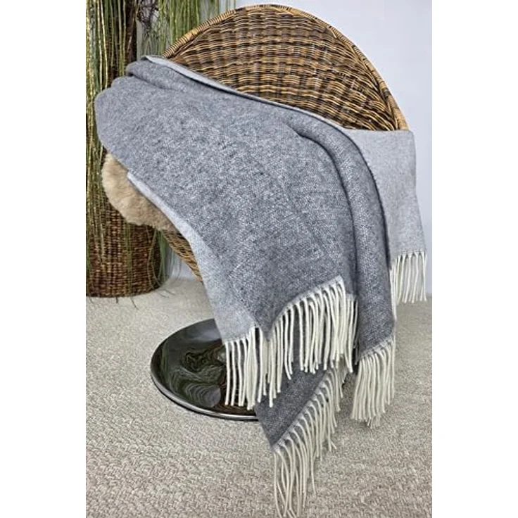Wolldecke Merinowolldecke Plaid "Faro" Merinowolle-Kaschmir-Mix 140 x 200 cm, STTS – Bild 7