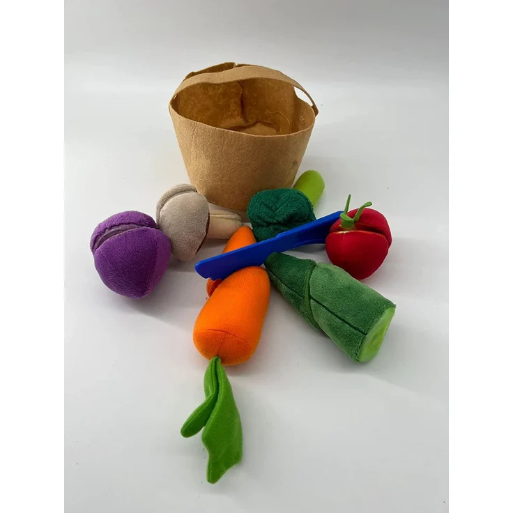 Obstkörbchen Gemüsekorb Einkaufskorb Plüsch Kuschel Zubehör für Kinderküchen und Kaufmannsladen, ab 18 Monaten – Bild 7