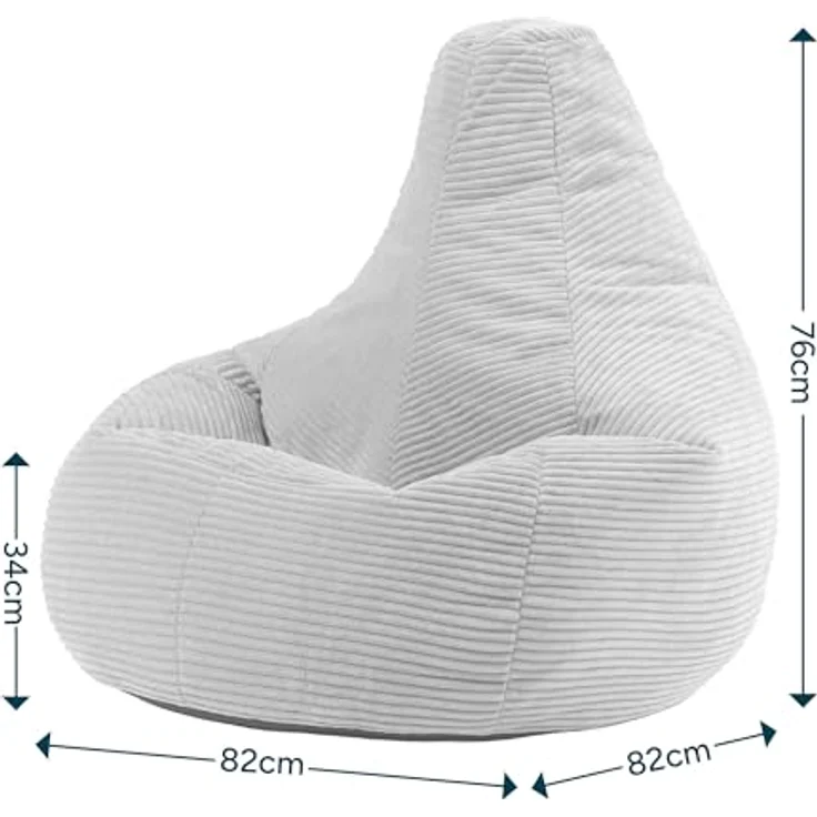 icon Sitzsack Sessel mit Rückenlehne aus Cord „Dalton“, Sitzsack XXL, Gaming Sitzsack, Made in Germany, Erwachsene & Kinder – Bild 4