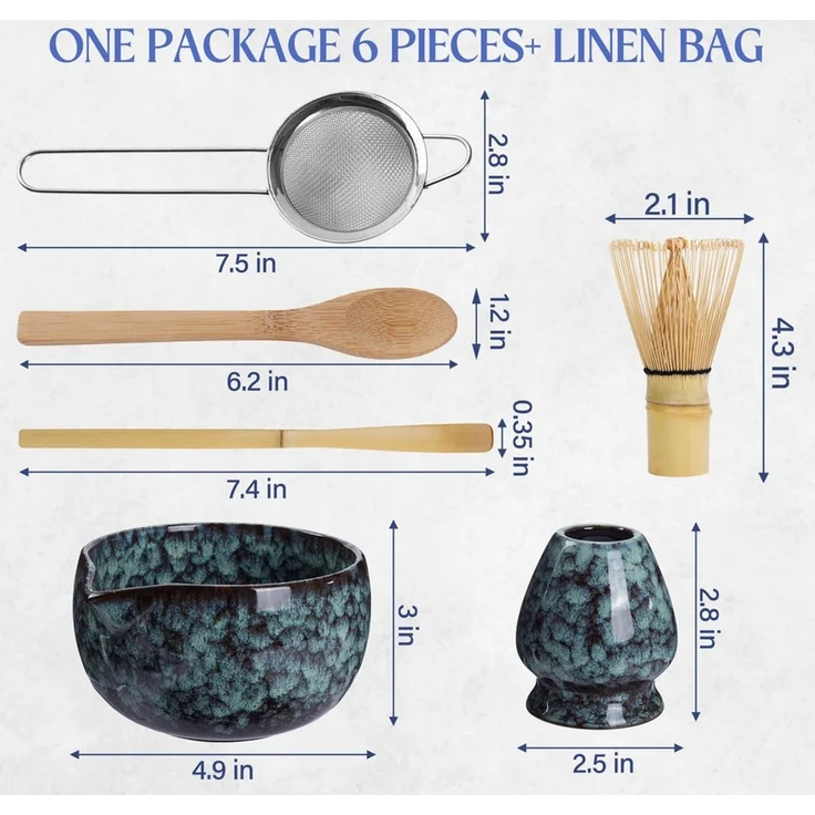 Coradoma Teeservice Matcha Tee Set Zubereitungsset Geschenkset mit Bambus Chasen, Japanisch Traditionell für Teezeremonie – Bild 2
