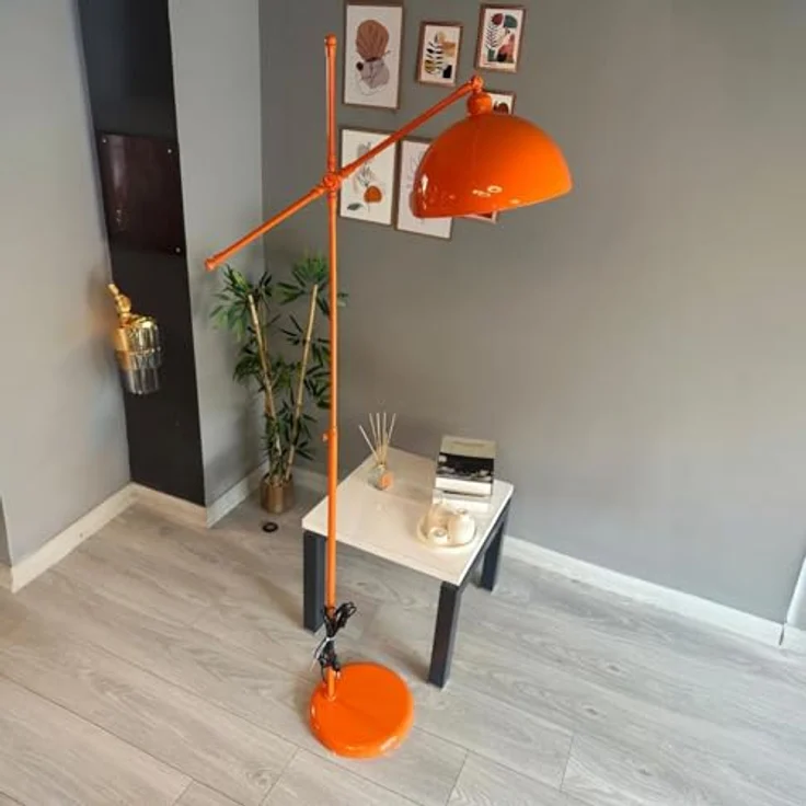 Bamyum Stehlampe Stehlampe aus Metall mit E27, verstellbarer Lampenschirm, ohne Leuchtmittel, E27, verstellbarer Lampenschirm, Stehluchte mit Ablage – Bild 4