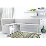 Eckbank Bank Küchenbank -Cora XL / R - Kunstleder Weiss 196 x 142 cm