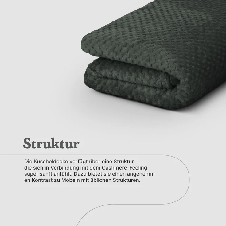 Kuscheldecke Cashmere Touch 150x200cm (Moon Mist) 250g/m² - Flauschige Wohndecke für Sofa, Couch und Bett, Tagesdecke Oeko-TEX - Sofaüberwurf – Bild 7