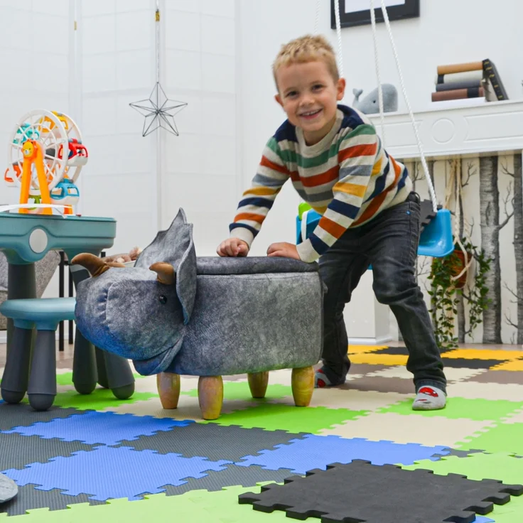 Dino Spielzeug Hocker mit Stauraum 70x40x50cm Sitzhocker für Kinder Deko – Bild 4