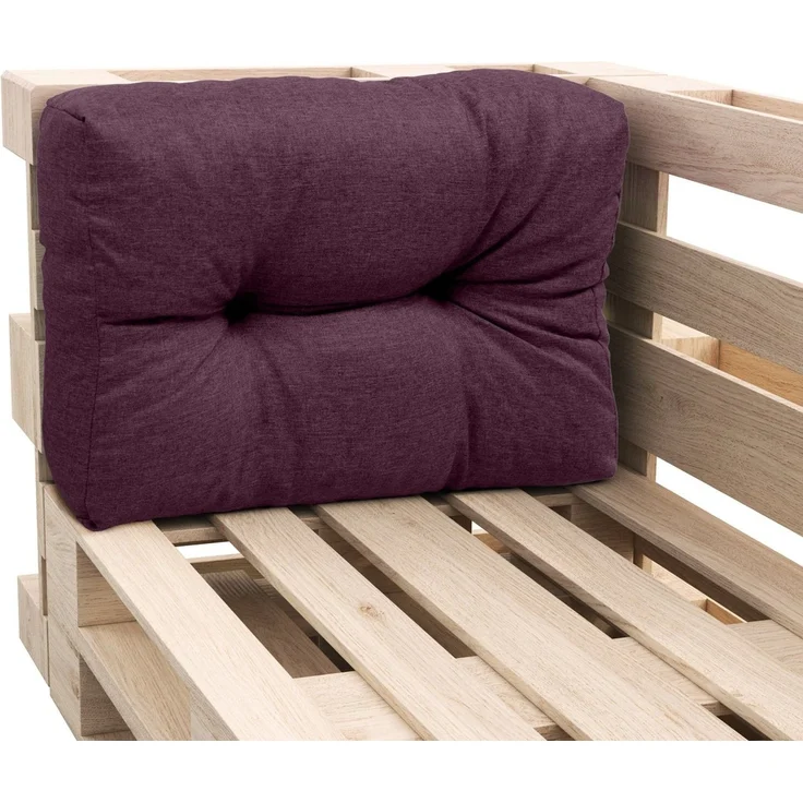 sunnypillow Rückenkissen Palettenkissen gesteppt Seitenkissen 60 x 40 x 15 cm, Violett