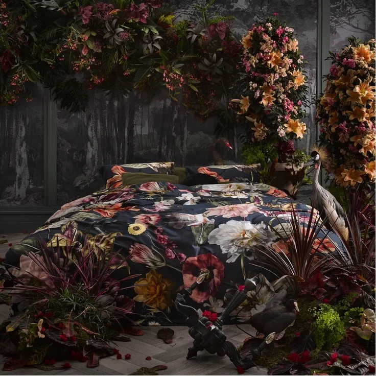 Essenza Bettwäsche Filou Dark Blue Satin 200 x 200 + 2x 80 x 80 cm – Bild 2