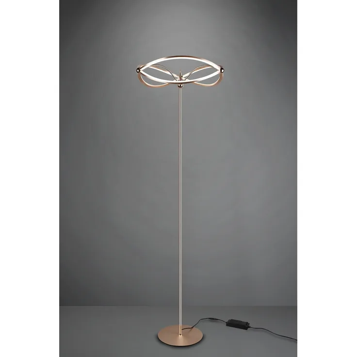 Moderne LED Stehlampe CHARIVARI Messing matt, Höhe 175cm
