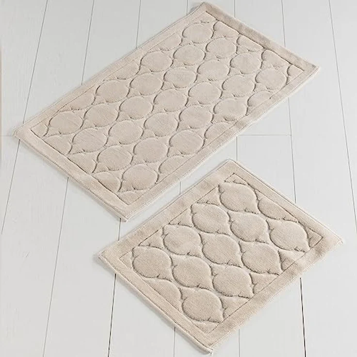 WELL HOME MOBILIARIO & DECORACIÓN Badteppich Set 2-teilig beige – Bild 2
