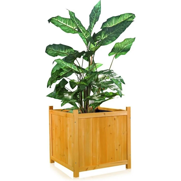 Pflanzkasten Blumentrog Blumentopf Garten Blumenkübel Holz Übertopf eckig – Bild 1