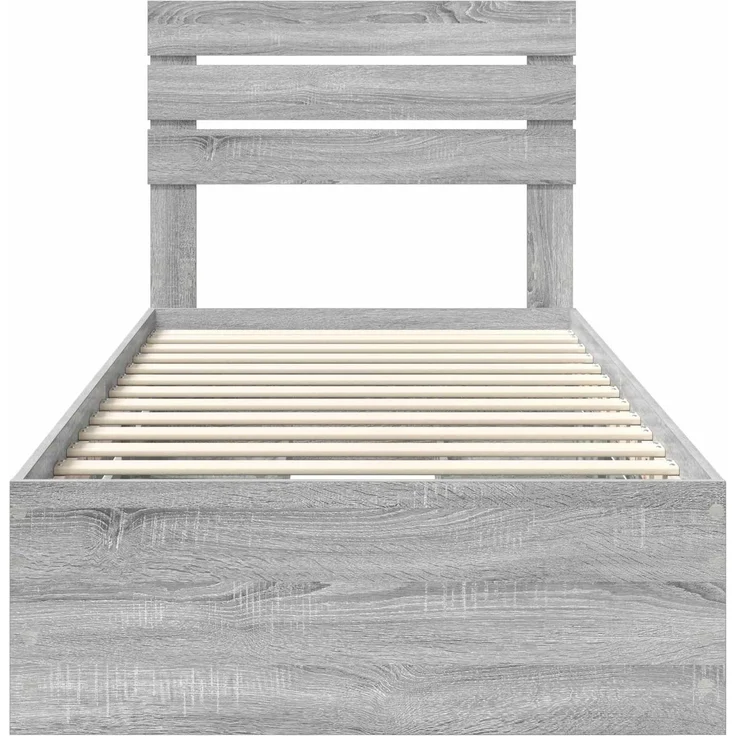 vidaXL Bettrahmen Graues Sonoma 100x200 cm Ingenieurs Holz 3411528 – Bild 7