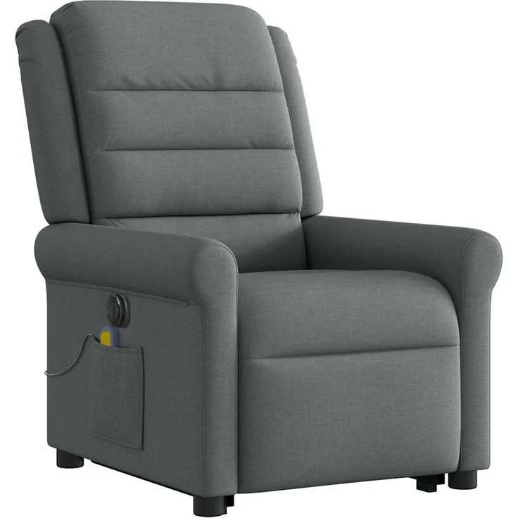 vidaXL Elektrischer Massagesessel mit Aufstehhilfe Dunkelgrau Stoff 3303345 – Bild 4