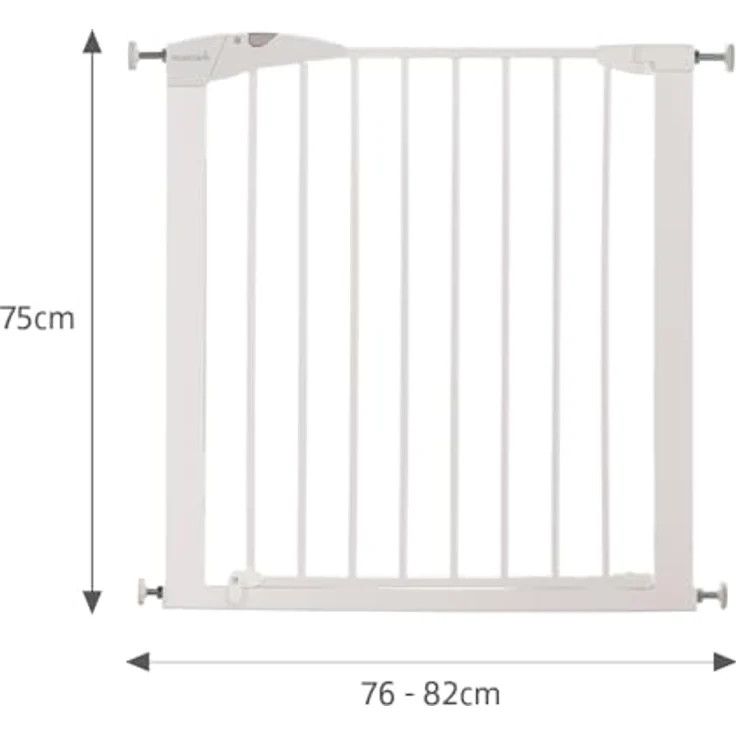 Munchkin Maxi-Secure Tür-/Treppenschutzgitter mit Druckbefestigung, Türschutzgitter für Kinder, Hunde und Katzen 76 - 82 cm, maximum 117 cm mit Verlängerung, weiß – Bild 5