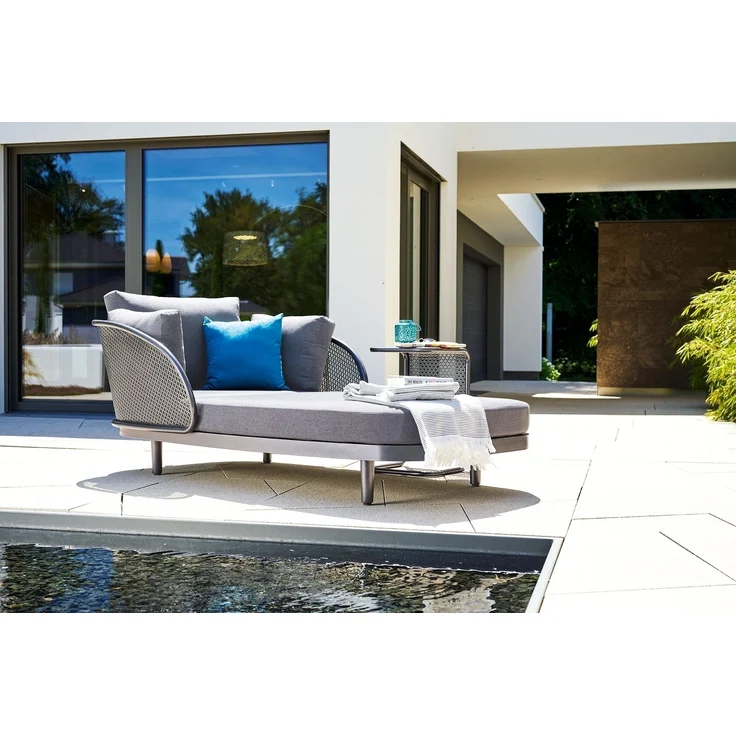 Daybed >Samoa< in hellgrau, Olefin,Polypropylen - 210x71x117cm (BxHxT) – Bild 4