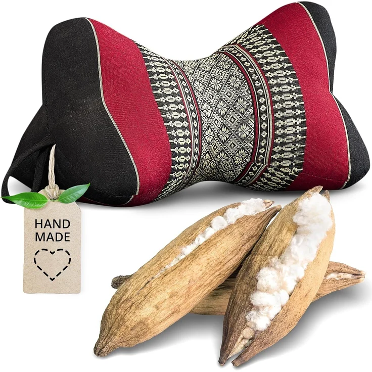 livasia Nackenstützkissen Knochenkissen, vegan und handgefertigt, Ø 15x32cm, Kapok – Bild 1