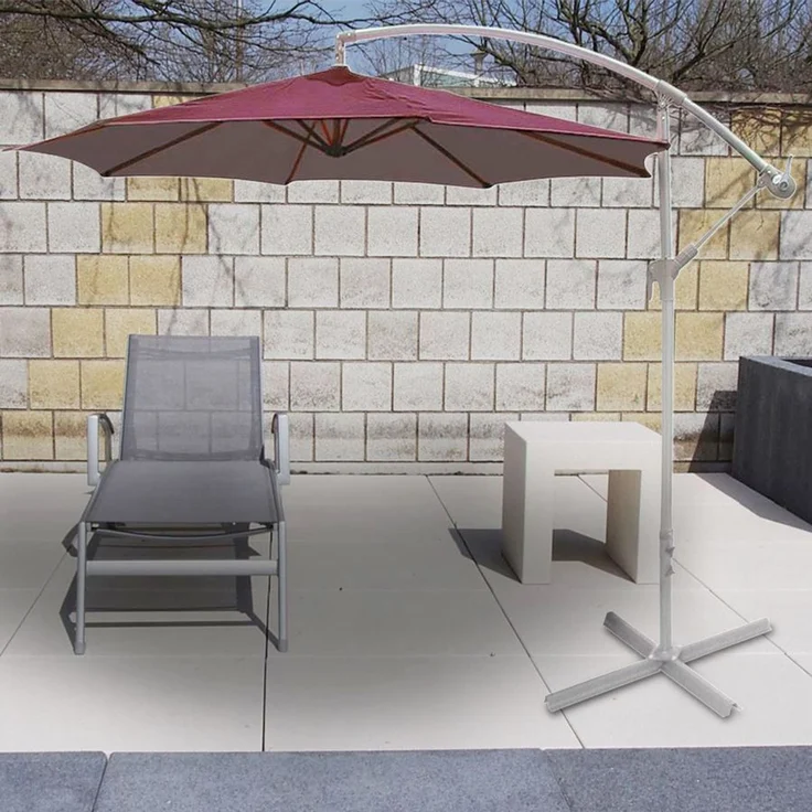 Deluxe-Ampelschirm Bordeaux Ø 3m Sonnenschirm Sonnenschutz Gartenschirm Schirm – Bild 1