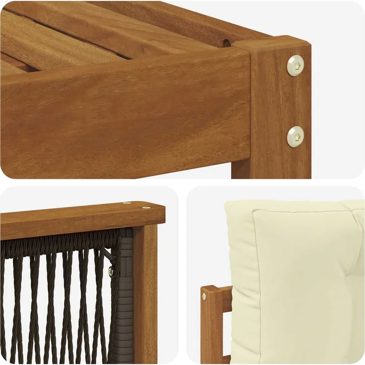 vidaXL Outdoor-Sofagarnitur 8 stk. 8-Sitzer Natur und Creme 3382803 – Bild 6