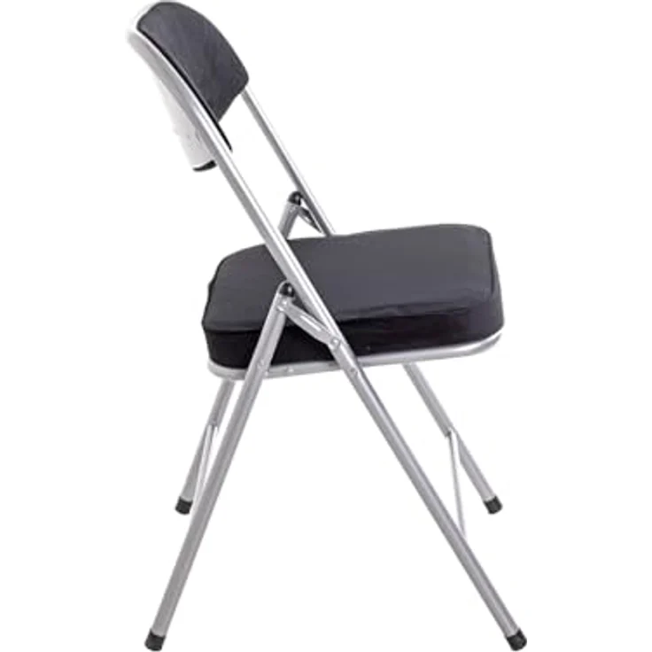 HAKU Möbel Klappstuhl 4er Set alu, schwarz, Metall, Samtgewebe - Maße: B 46 cm x H 80 cm x T 53 cm, Style: Modern – Bild 4