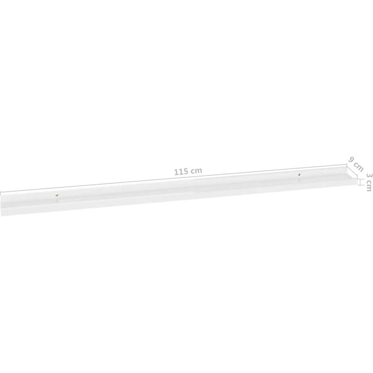 vidaXL Wandregale 4 Stk. Hochglanz-Weiß 115x9x3 cm 326657 – Bild 7