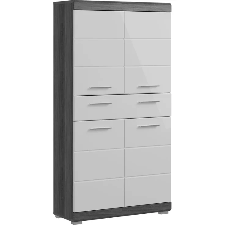 Midischrank Stirling / Scout, Holzwerkstoff, Grau, Weiß, 74 x 141 x 31 cm