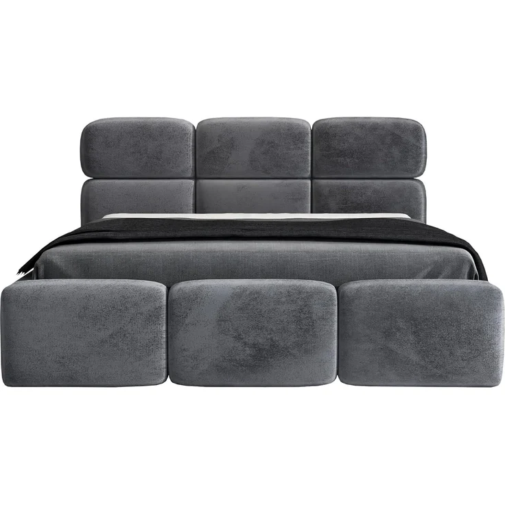 Polsterbett MAROKO 120x200 ohne Matratze mit Bettkasten und Lattenrost. Farbe: Anthracite 18 – Bild 4