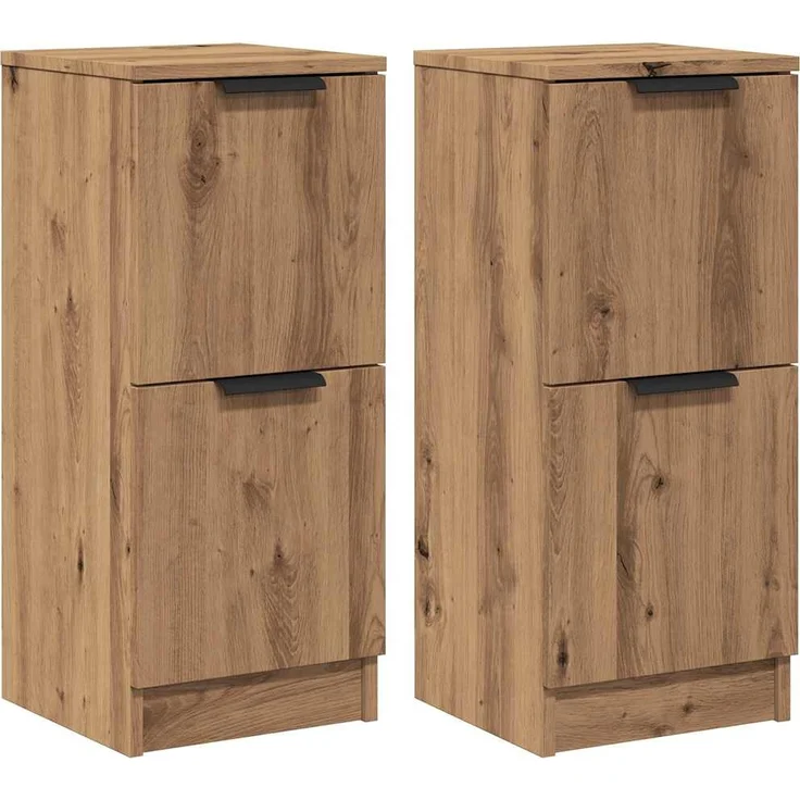 vidaXL Sideboards 2 Stk. Artisan-Eiche 30x30x70 cm Holzwerkstoff 856962 – Bild 1