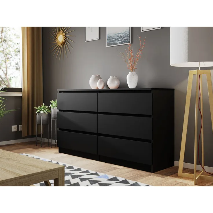 Mirjan24 Kommode Malwa M6 140, Schwarz