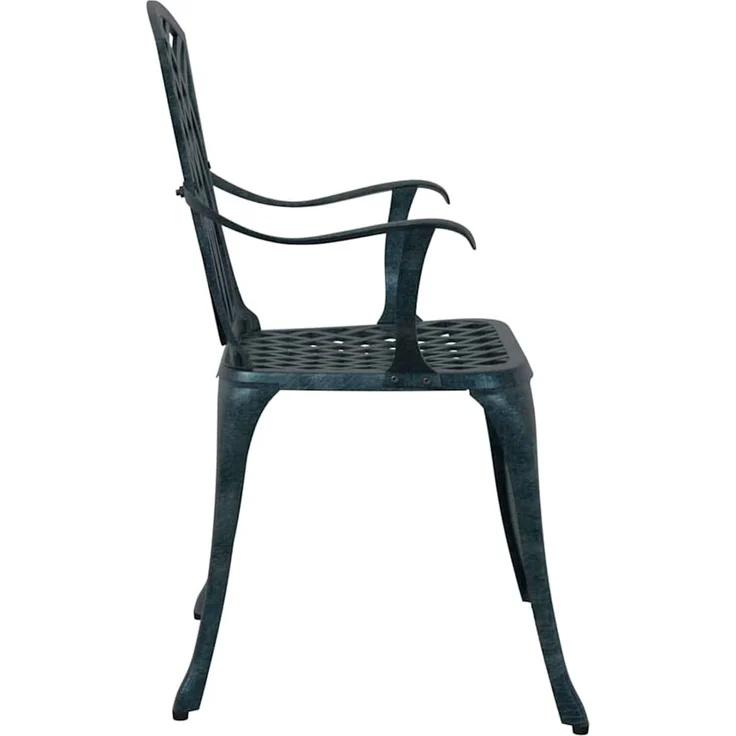 2er Set Gartenstuhl, Balkonstuhl Grün 53 x 51 x 88,5 cm Aluminium – Bild 5