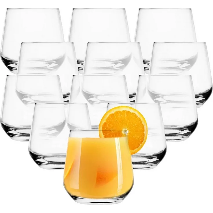 KONZEPT Gläser-Set 310 ml kleine Saftgläser, universal und spülmaschinenfest, 12-tlg, ideal als Trinkgläser, Wassergläser, Whiskygläser