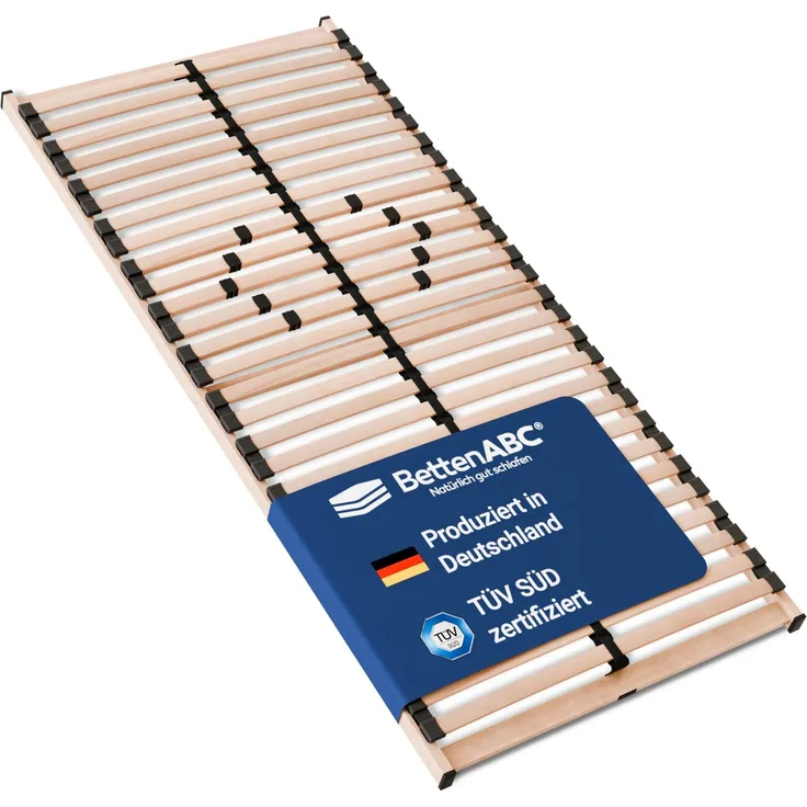 Max NV MZV – Lattenrost zur Selbstmontage mit 28 Leisten, durchgehender Holm, TÜV SÜD GS, Größe: 70x200