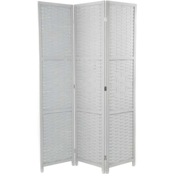 Raumteiler Bambu 3-tlg. Bambus Holz grau