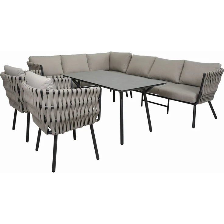 Gardissimo ABBY Ecklounge Gartenmöbel Sitzgruppe Rope taupe links – Bild 10