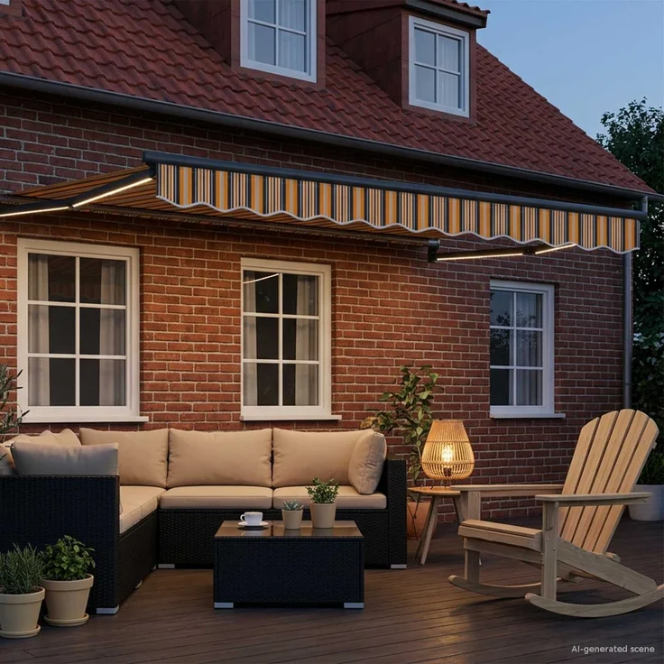 vidaXL Manuelle Gelenkarmmarkise mit LEDs 2,5x2 m 3419352 – Bild 3