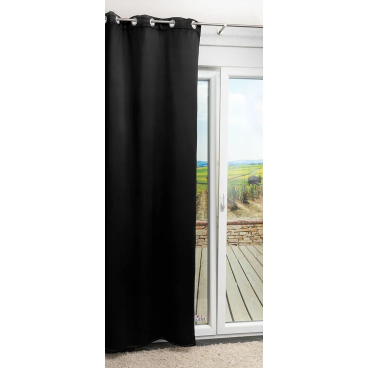 Lysel - Ösenschal Iso Verdunklung #1W in den Maßen (B x H): 135x245 cm in Schwarz/schwarz – Bild 3