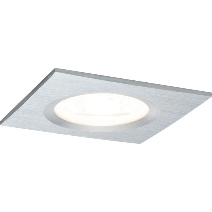 Paulmann Premium Einbauleuchten Set Nova eckig dimmbar LED 3x7W 230V GU10 51mm Alu gedreht/Alu Zink7410