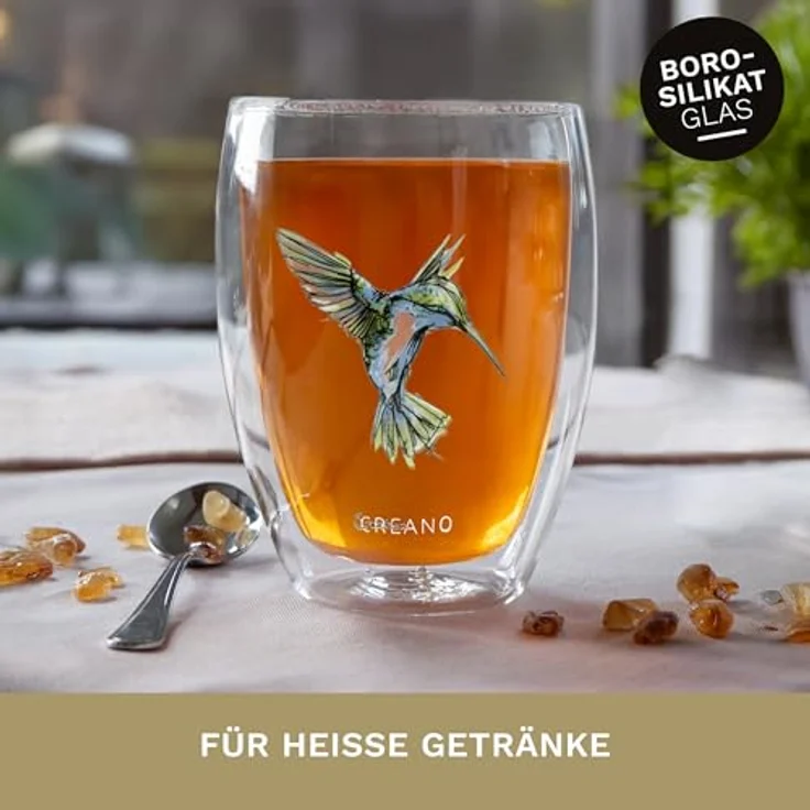 Creano Teeglas Thermo-Glas Hummi in Blau, Borosilikatglas, 1-teilig – Bild 5