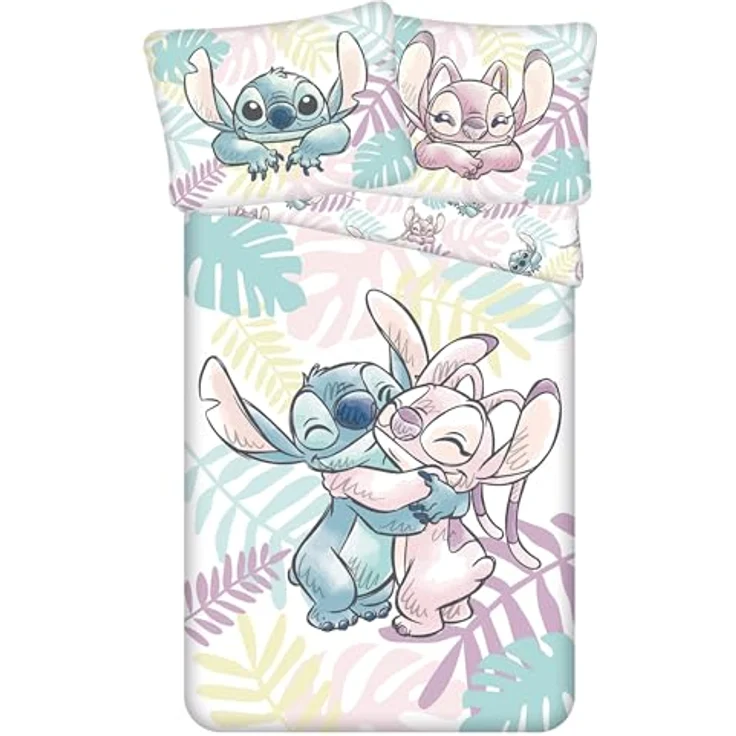 Sarcia. eu Kinderbettwäsche DISNEY Stitch Angel Bettwäsche, 100% Baumwolle, 140x200+60x80 cm – Bild 2