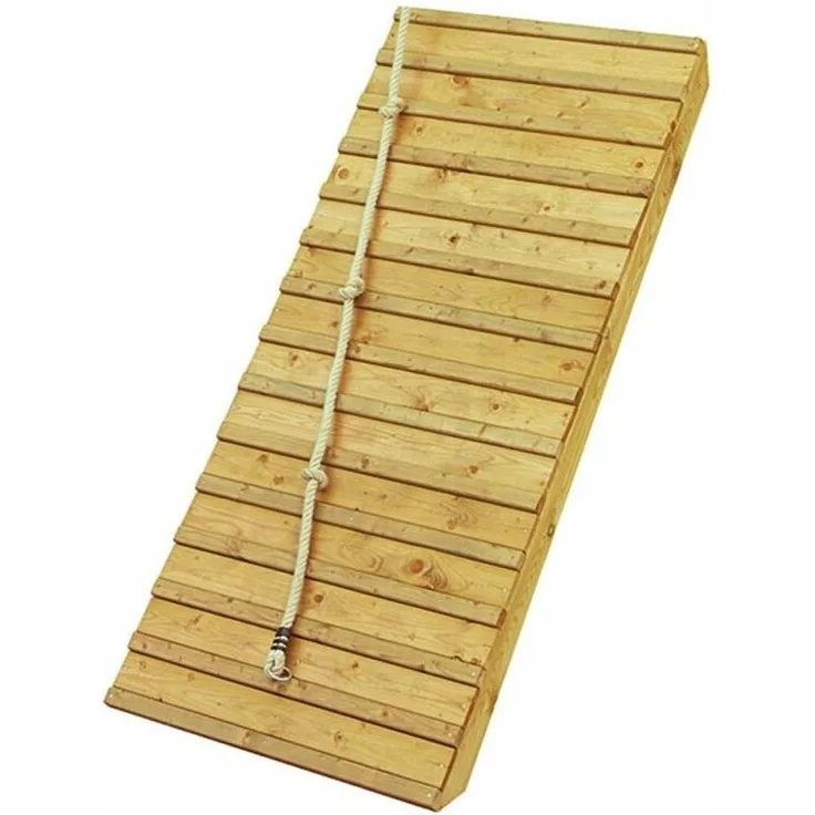 Karibu Holzrampe mit Klettertau Podesthöhe 1,20m naturbelassen