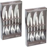 HAC24 Fischbesteck Edelstahl Fischbesteck Fischgabel Fischmesser (12-tlg), 6 Personen, Edelstahl, 12 teilig für 6 Personen