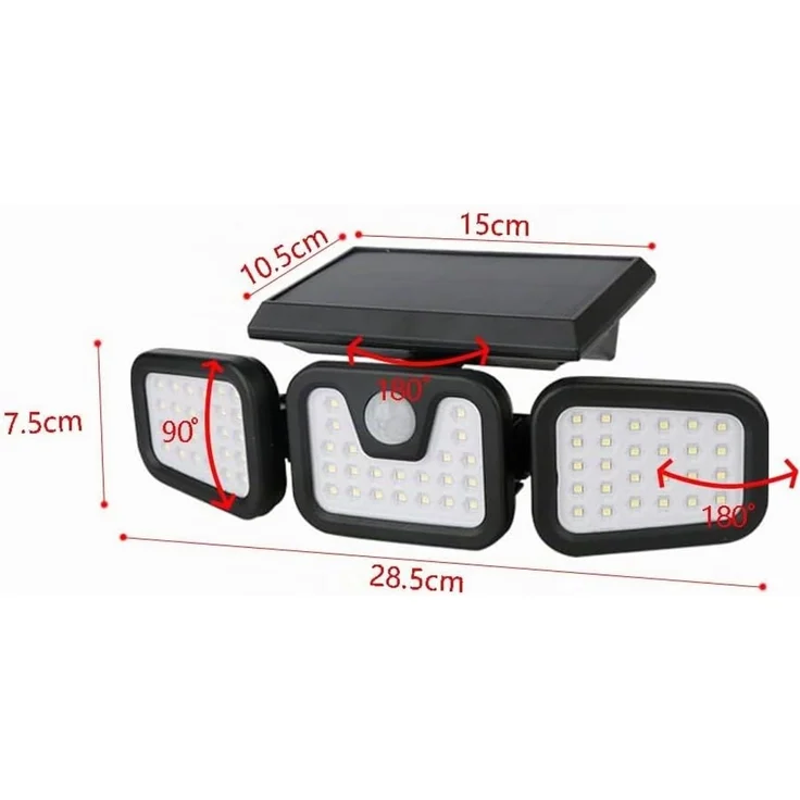 Forever Light Solar LED Lampe SUNARI FLS-03 600 lm PIR IP65 schwarz – Bild 2