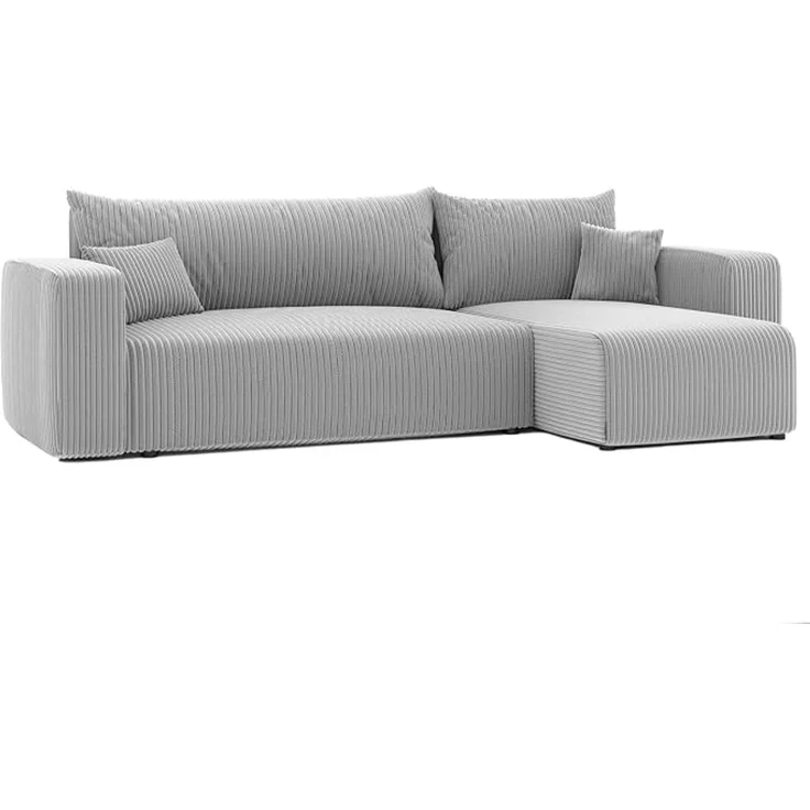 3-Sitzer-Ecksofa mit Schlaffunktion, Stauraum & beidseitig montierbarer Récamiere, Hellgrau, 200 x 125 cm – Bild 4