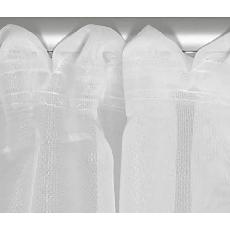Haus und Deko Gardine Voile Dekoschal Gardine Emotion weiß Organza Vorhang Kräuselband weiß (1 St), Kräuselband, transparent, Polyester – Bild 6