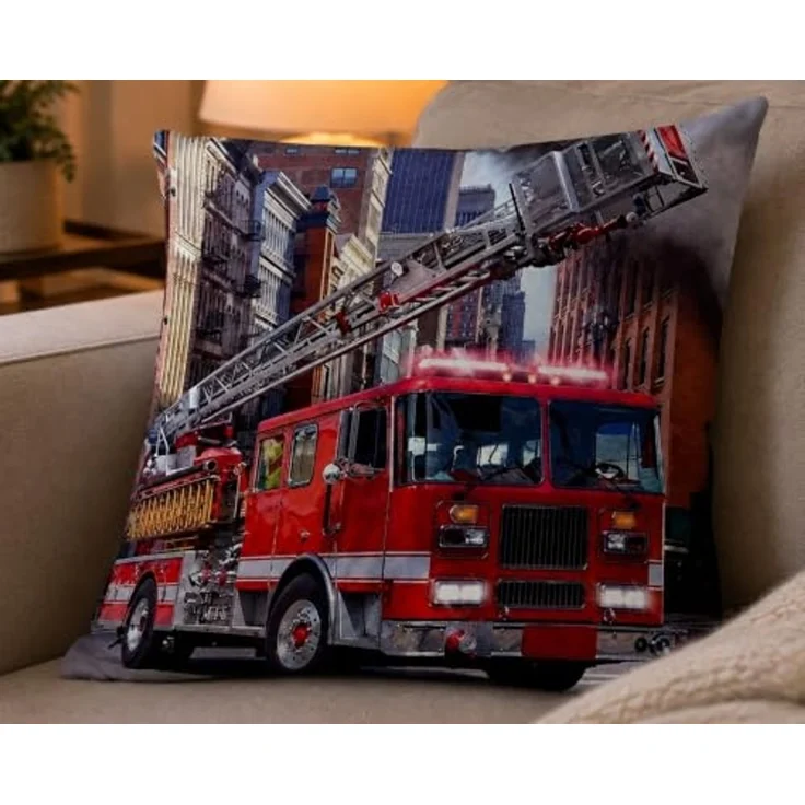 Feuerwehr Kissen Kuschelkissen Dekokissen Feuerwehrauto 40 x 40 cm – Bild 4
