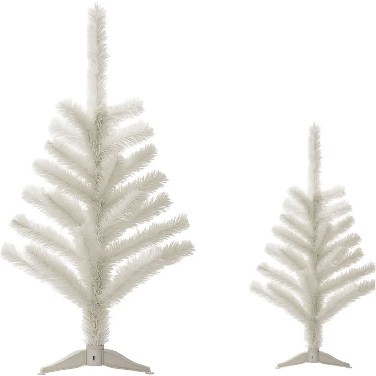 Künstlicher Weihnachtsbaum Weiß 30 und 60 cm – Deko Tannenbaum Weihnachten mit stabilem Standfuß – Nadelt nicht, ideal für Tisch & Fensterbank