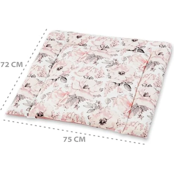 Wickelauflage für Babys 75x72 cm - Weiche Baumwolle, Abwaschbar - Wickelkommode & Wickeltischauflage Wilde Rose – Bild 4