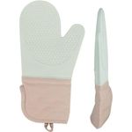 HAUSS SPOLE Topfhandschuhe Ofenhandschuhe Backhandschuhe HitzebestäNdig Küchenhandschuhe, (2 Silikon-Ofenhandschuhe), Silikon Baumwollfutter und AufhäNgeschlaufe Zum Kochen Backen