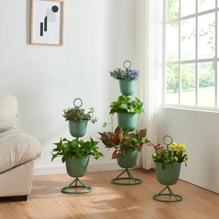 Blumenständer Alphen 2 Töpfe 76,5x26cm Grün [en. casa] – Bild 8