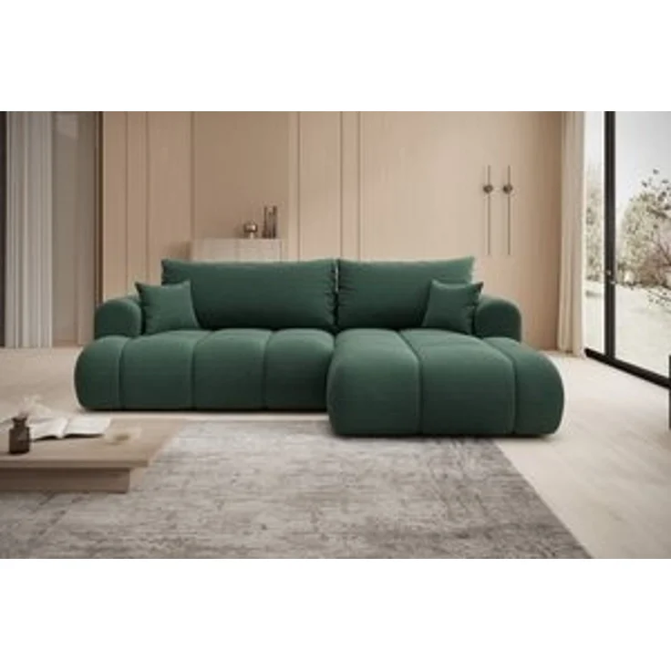 thematys Ecksofa TREVIO 260 x 165 cm, mit Schlaffunktion, mit Bettkasten, Grün (Element 12), Ausrichtung rechts – Bild 7