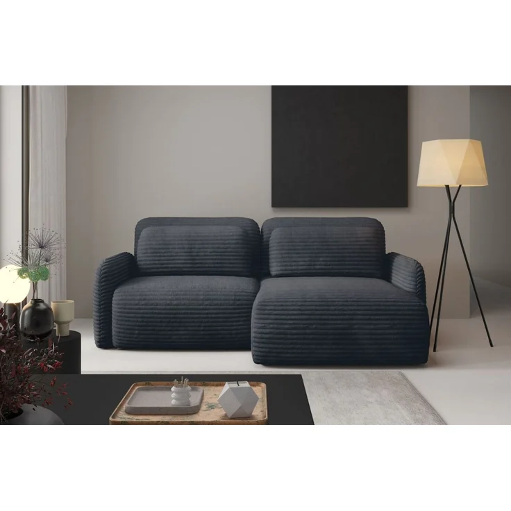 Ecksofa Schlafsofa Sofa SIMONE in Stoff Ambience Anthrazit Ottomane Rechts – Bild 1